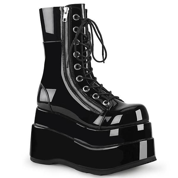 Demonia Women's Bear-265 Knee High Platform Boots - Black Patent D7325-08US Clearance